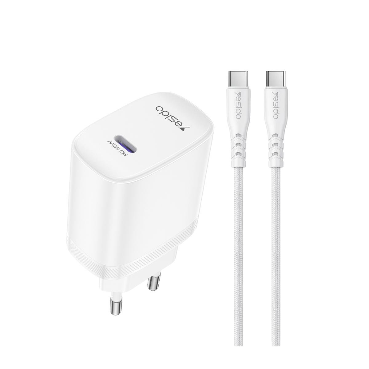 Yesido YC107 35W Type-C Çıkışlı 1M Type-C to Type-C Kablolu PD Hızlı Şarj Cihazı